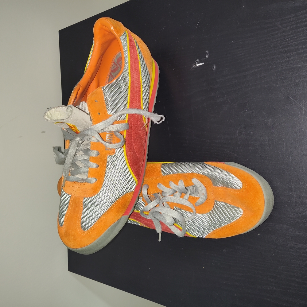 Puma Orange and Silver Sneakers for High-Performance